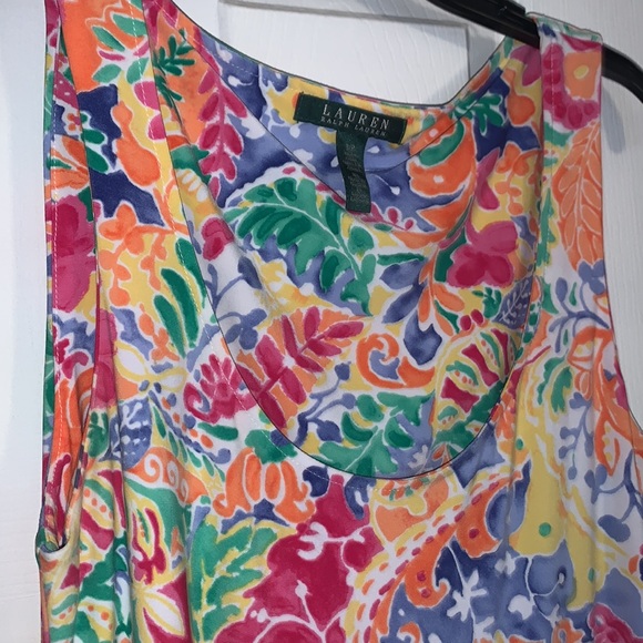 Ralph Lauren Yellow Multicolor Paisley Floral Print Fit & Flare Midi Dress - Picture 4 of 10